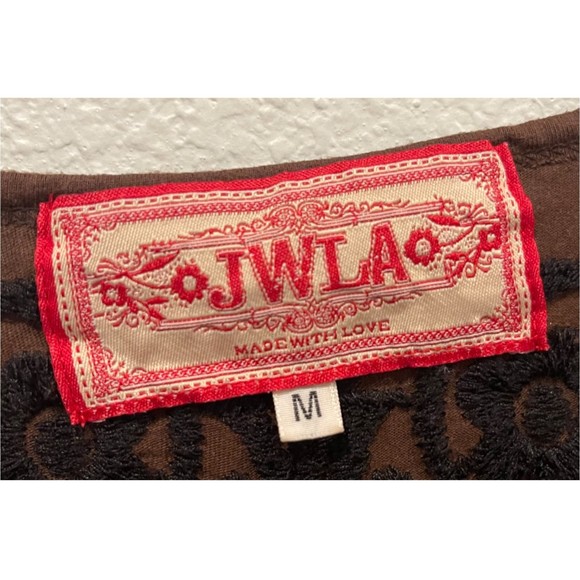 JWLA Brown Embroidered Long Sleeve Mini Dress - Picture 2 of 4